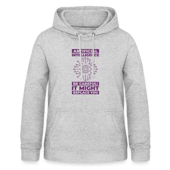 AI Maschinelles Lernen Computer Geek Technologie - Frauen Hoodie - Hellgrau meliert - Vorne - AI Model Female 172 light (172cm)