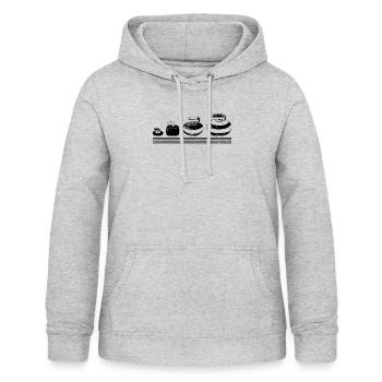 Amateurs de pierres de curling vintage sportifs - Sweat à capuche Femme - gris clair chiné - Devant - AI Model Female 172 light (172cm)
