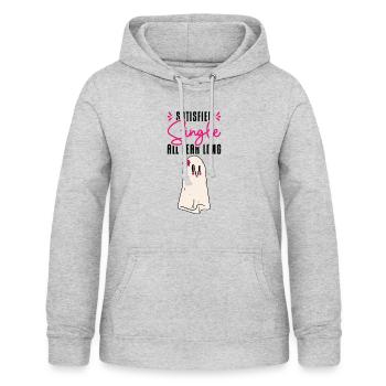 Single Satisfied Relationship Status Solo Single - Women's Hoodie - light heather grey - Front - AI Model Female 172 light (172cm)