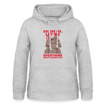 Katzenliebhaber Überdenker Haustier Überdenker - Frauen Hoodie - Hellgrau meliert - Vorne - AI Model Female 172 light (172cm)