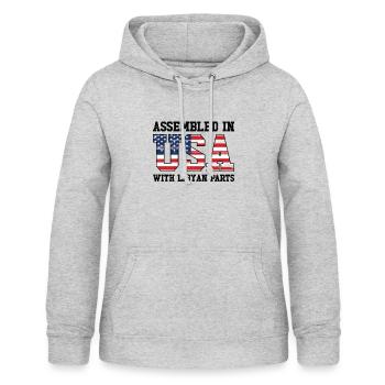 Geboren in Libyen Libyen Amerikaner USA - Frauen Hoodie - Hellgrau meliert - Vorne - AI Model Female 172 light (172cm)