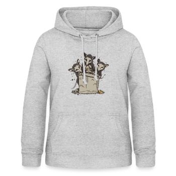 Opossums, die Müll essen - Frauen Hoodie - Hellgrau meliert - Vorne - AI Model Female 172 light (172cm)