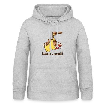 Waffelleckerer Sirup, Waffeln und Pfannkuchen - Frauen Hoodie - Hellgrau meliert - Vorne - AI Model Female 172 light (172cm)