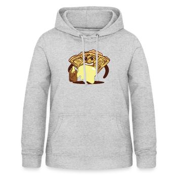 In Sirup getränkte Waffel Ironic Waffle Fan - Frauen Hoodie - Hellgrau meliert - Vorne - AI Model Female 172 light (172cm)