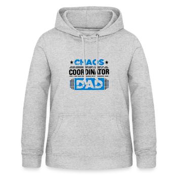 Chaos-Koordinator Papa Vatertag - Frauen Hoodie - Hellgrau meliert - Vorne - AI Model Female 172 light (172cm)