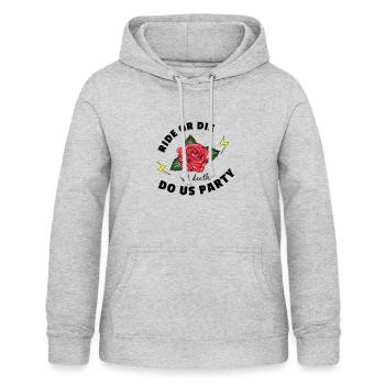Drôles de Bachelorettes Festivités - Sweat à capuche Femme - gris clair chiné - Devant - AI Model Female 172 light (172cm)
