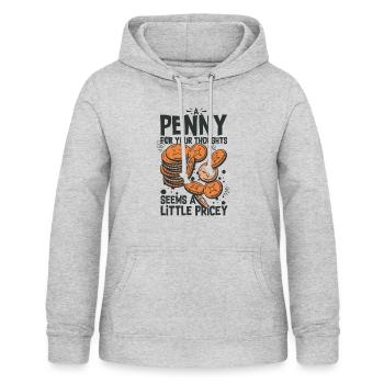 Nouveauté Penny pour vos pensées Sarcastique - Sweat à capuche Femme - gris clair chiné - Devant - AI Model Female 172 light (172cm)