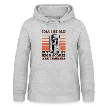 Video Players Retro Gamer Gaming Classic 80s - Women's Hoodie - light heather grey - Front - AI Model Female 172 light (172cm)