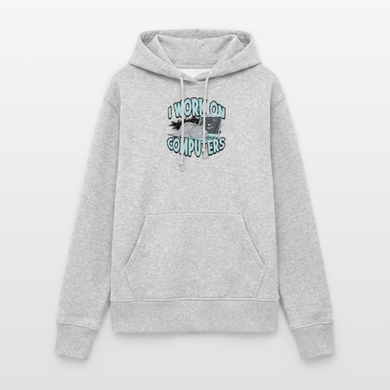 ICH ARBEITE AN COMPUTERN - Cat und Computer - Technik Frauen Hoodie