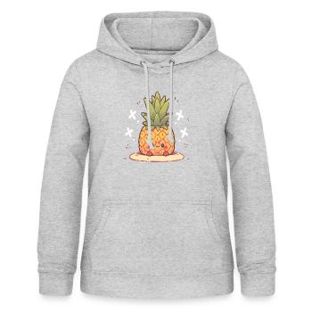 Ananas Plante Ananas Fruit Fruit - Sweat à capuche Femme - gris clair chiné - Devant - AI Model Female 172 light (172cm)