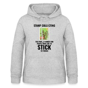 Stamp Collecting Collector Philatelist - Women's Hoodie - light heather grey - Front - AI Model Female 172 light (172cm)