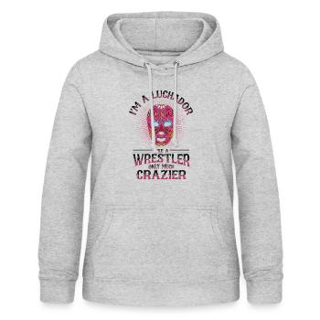 Lutteur mexicain Lucha Libre Mask - Sweat à capuche Femme - gris clair chiné - Devant - AI Model Female 172 light (172cm)