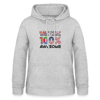 Eritreische amerikanische Patriotin USA Gewachsen - Frauen Hoodie - Hellgrau meliert - Vorne - AI Model Female 172 light (172cm)