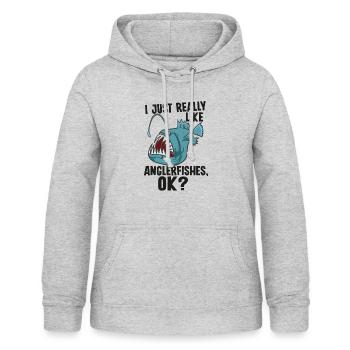 Anglerfish Angler Fish Fishing - Women's Hoodie - light heather grey - Front - AI Model Female 172 light (172cm)