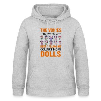 Sammlerpuppe Porzellanpuppe Antike - Frauen Hoodie - Hellgrau meliert - Vorne - AI Model Female 172 light (172cm)