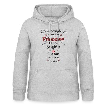 Princess Intern - Women's Hoodie - light heather grey - Front - AI Model Female 172 light (172cm)