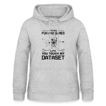 Algorithmes d’apprentissage automatique Analyste de données IA - Sweat à capuche Femme - gris clair chiné - Devant - AI Model Female 172 light (172cm)