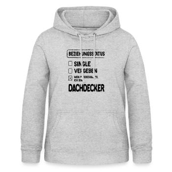 Dachdecker Beziehungsstatus - Frauen Hoodie - Hellgrau meliert - Vorne - AI Model Female 172 light (172cm)