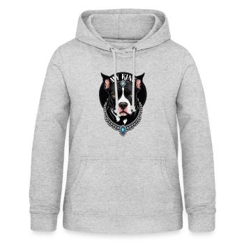 Mon roi le Pitbull - Sweat à capuche Femme - gris clair chiné - Devant - AI Model Female 172 light (172cm)