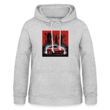 JDM Sportcar Tuning Plage Palmiers Dérive Légère - Sweat à capuche Femme - gris clair chiné - Devant - AI Model Female 172 light (172cm)