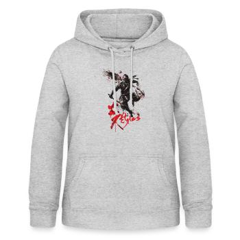 Arnis Eskrima Kali Fma - Sweat à capuche Femme - gris clair chiné - Devant - AI Model Female 172 light (172cm)