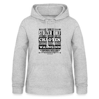 Stolzer Chef Chaoten Wahnsinn Teamleiter - Frauen Hoodie - Hellgrau meliert - Vorne - AI Model Female 172 light (172cm)