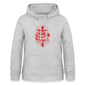 Glaube Über Angst Bibelvers Bibelspruch Jesus - Frauen Hoodie - Hellgrau meliert - Vorne - AI Model Female 172 light (172cm)