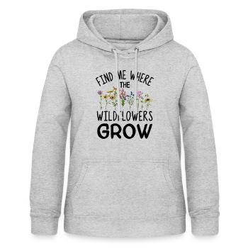 Wildflowers Flowers - Women's Hoodie - light heather grey - Front - AI Model Female 172 light (172cm)