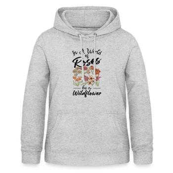 Wildflowers Flowers - Women's Hoodie - light heather grey - Front - AI Model Female 172 light (172cm)