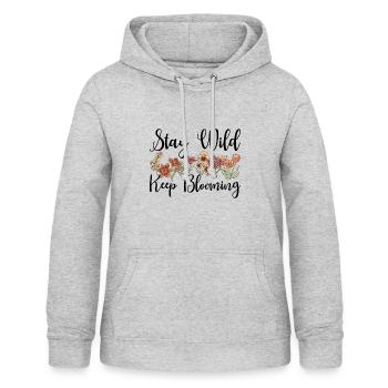 Fleurs sauvages Fleurs - Sweat à capuche Femme - gris clair chiné - Devant - AI Model Female 172 light (172cm)