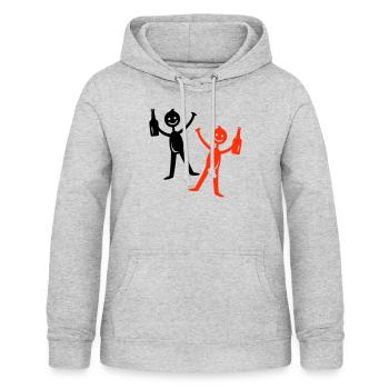 Bière buvant Figurine bâton - Sweat à capuche Femme - gris clair chiné - Devant - AI Model Female 172 light (172cm)