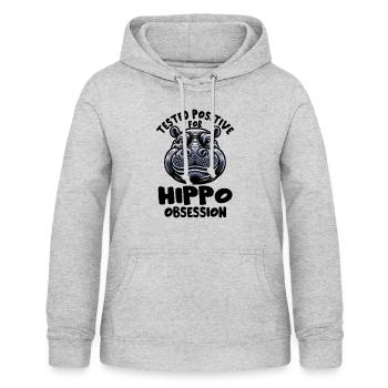 Hippopotamus - Women's Hoodie - light heather grey - Front - AI Model Female 172 light (172cm)