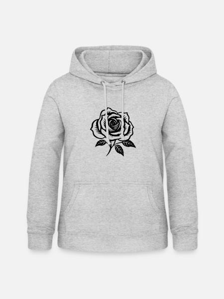 Rose Liebe - Frauen Hoodie - Hellgrau meliert