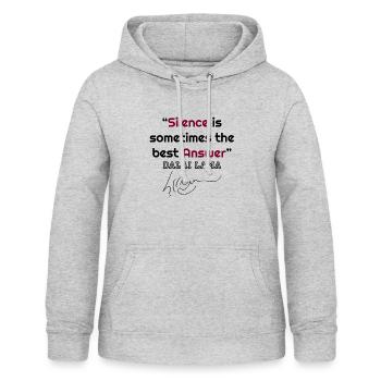 Dalai Lama, Citations de Dalai Lama, citations célèbres, cool - Sweat à capuche Femme - gris clair chiné - Devant - AI Model Female 172 light (172cm)