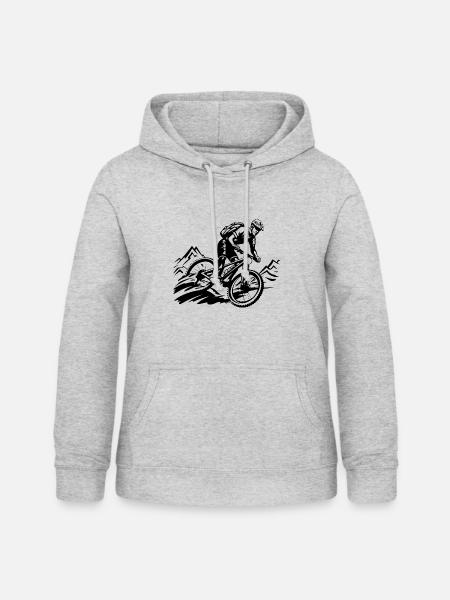 Mountainbiker Mountainbike - Frauen Hoodie - Hellgrau meliert