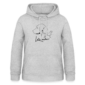 LABRADOR Profil WILSIGNS Hunde Hund Geschenkidee - Frauen Hoodie - Hellgrau meliert - Vorne - AI Model Female 172 light (172cm)