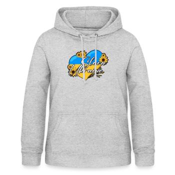 Slava Ukraini - Frauen Hoodie - Hellgrau meliert - Vorne - AI Model Female 172 light (172cm)