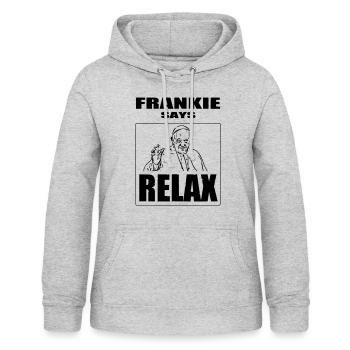 Frankie sagt Entspannung - Frauen Hoodie - Hellgrau meliert - Vorne - AI Model Female 172 light (172cm)