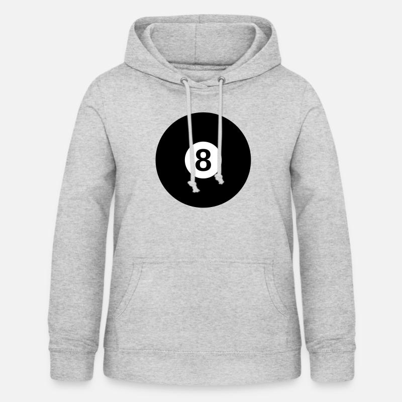 boule de billard noire avec le numéro 8 - Sweat à capuche Femme - gris clair chiné