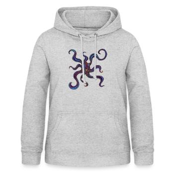 Squid 1 - Sweat à capuche Femme - gris clair chiné - Devant - AI Model Female 172 light (172cm)