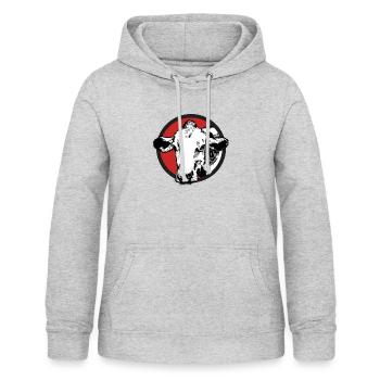 Kuh Bulle Rind Vieh Bauernhof Bauer Geschenk - Frauen Hoodie - Hellgrau meliert - Vorne - AI Model Female 172 light (172cm)
