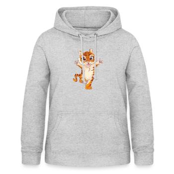 T-shirt bébé tigre - Sweat à capuche Femme - gris clair chiné - Devant - AI Model Female 172 light (172cm)