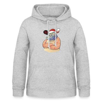 Père Noël lourd - Sweat à capuche Femme - gris clair chiné - Devant - AI Model Female 172 light (172cm)