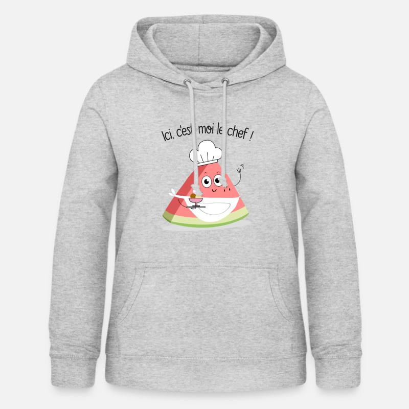 pasteque chef - Sweat à capuche Femme - gris clair chiné