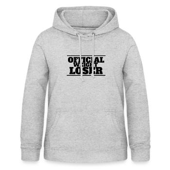 perte de poids officielle - Sweat à capuche Femme - gris clair chiné - Devant - AI Model Female 172 light (172cm)