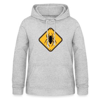 schild warnung vorsicht gefahr achtung zone spinne - Frauen Hoodie - Hellgrau meliert - Vorne - AI Model Female 172 light (172cm)