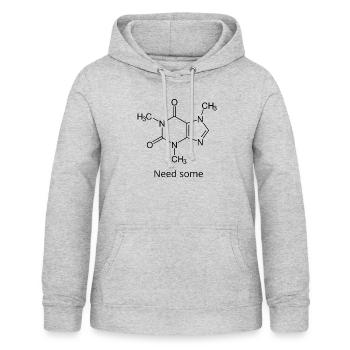 Caféine - Sweat à capuche Femme - gris clair chiné - Devant - AI Model Female 172 light (172cm)