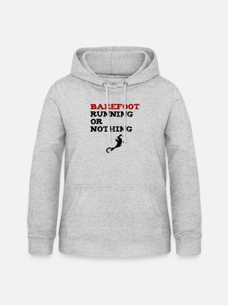 barefoot running - Frauen Hoodie - Hellgrau meliert