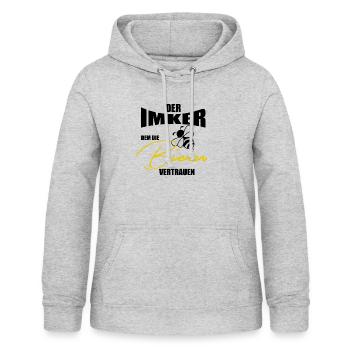 Bienen Imker Honig Bienchen Geschenk Geschenkidee - Frauen Hoodie - Hellgrau meliert - Vorne - AI Model Female 172 light (172cm)