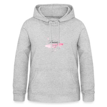 CF710C9E 559A 4EC4 B194 9FDE80CAF90D - Frauen Hoodie - Hellgrau meliert - Vorne - AI Model Female 172 light (172cm)